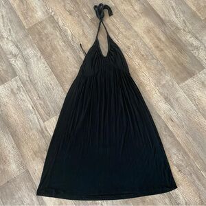 Banana Republic Women’s  Braided Neck Halter Black Cover Up Dress Size Medium